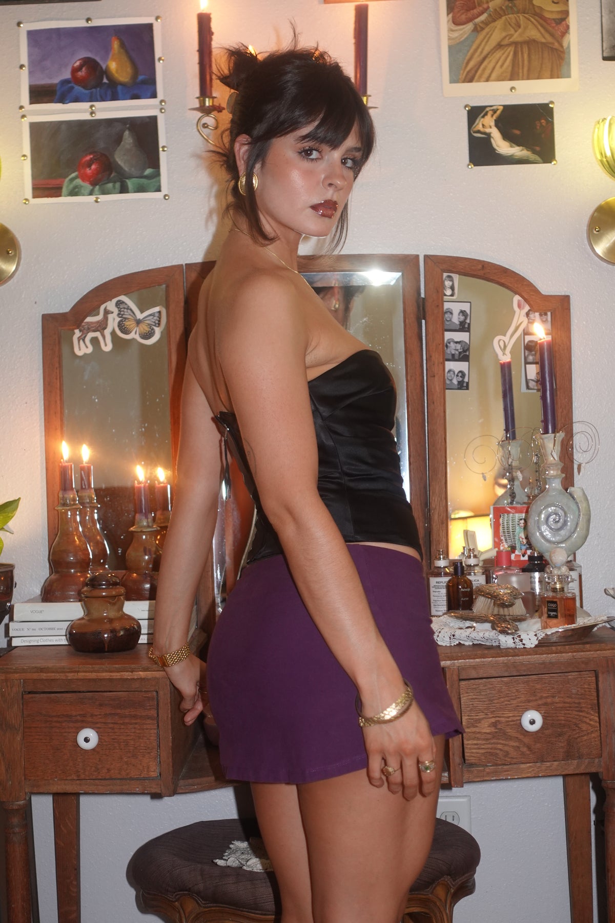 V-cut low rise skort