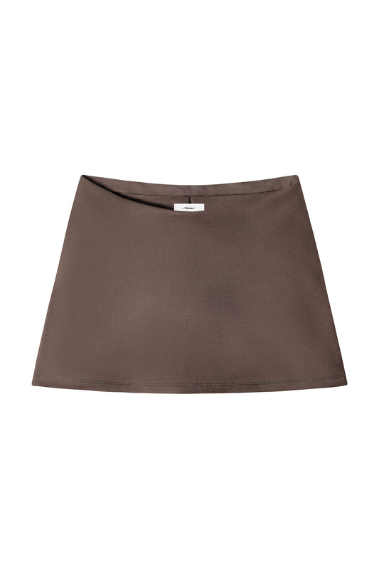 V-CUT MID RISE SKORT - BROWN