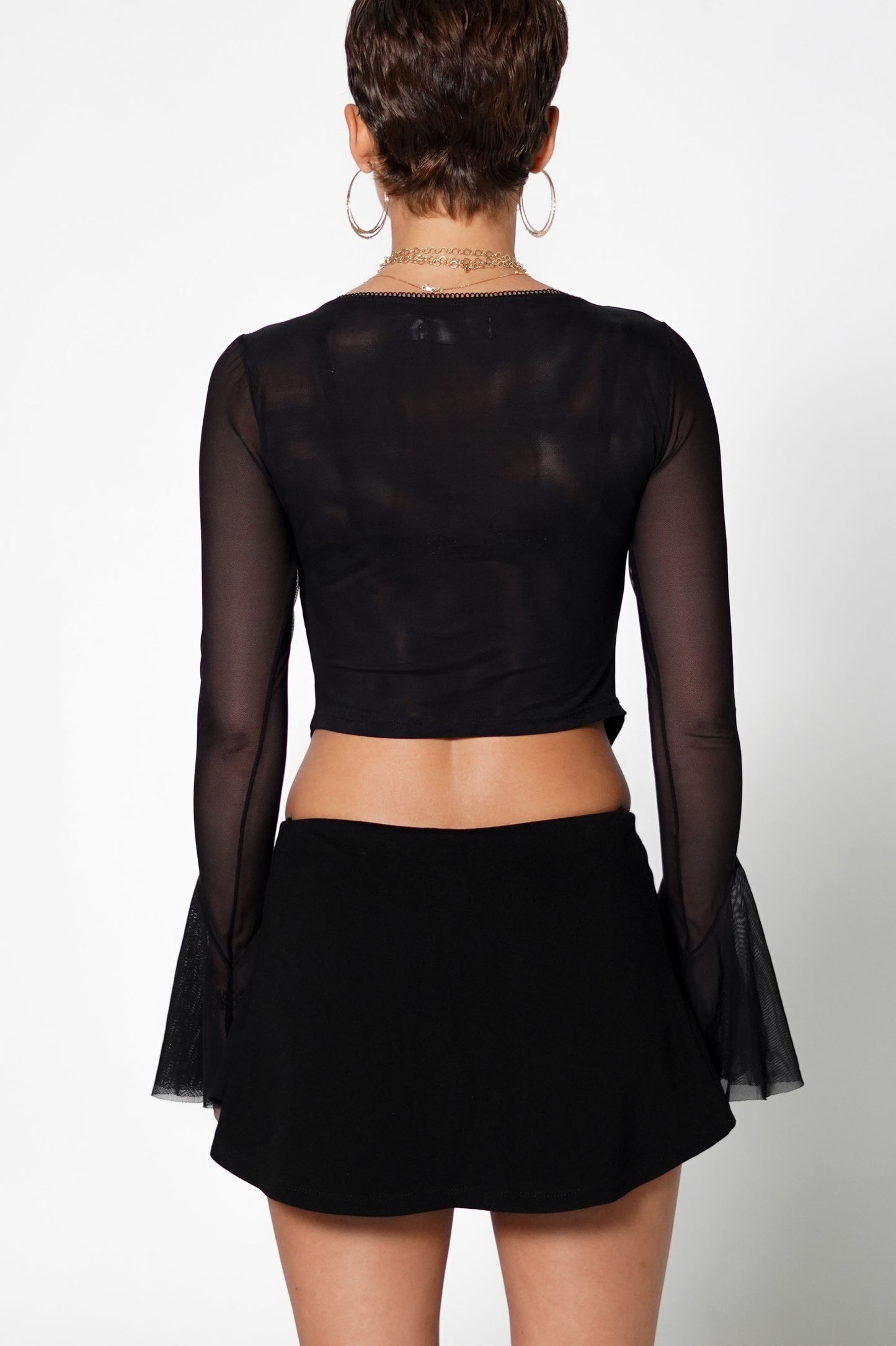 LUZ MESH TOP - BLACK