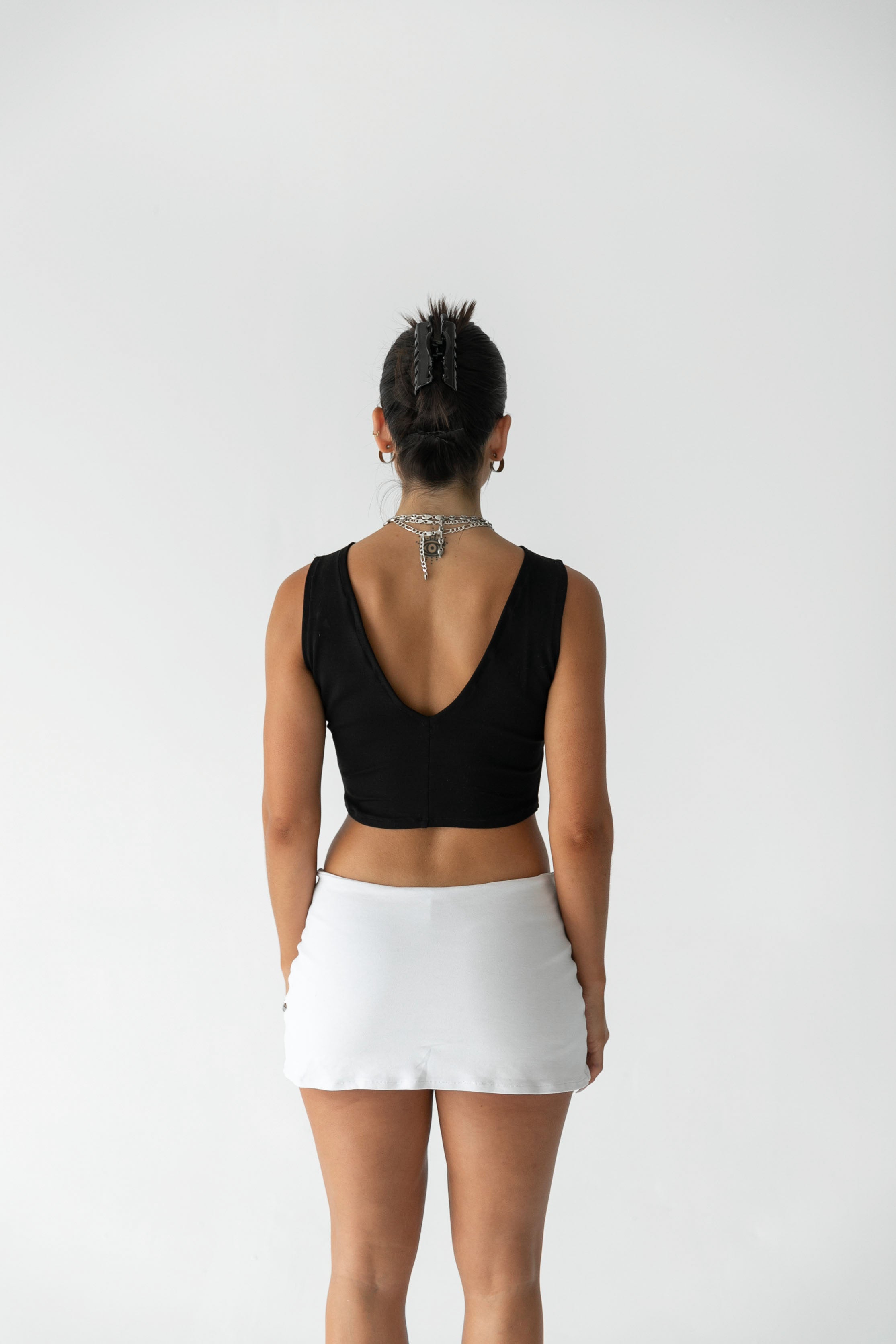 Nicoletta Black Low-Rise Skort